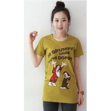Fashion Short Sleeve Cotton Printed T-Shirt (F2: Grumpy)