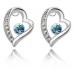Heart Shape Rhinestone Crystal Earrings (3 Colours)