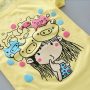E10 yellow: piggy girl 1 yellow, Slim, short sleeve, T-Shirt, Girl, lady t-shirt, women top, cute tshirt