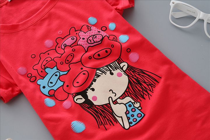 red, Slim, short sleeve, T-Shirt, Girl, lady t-shirt, women top, cute tshirt
