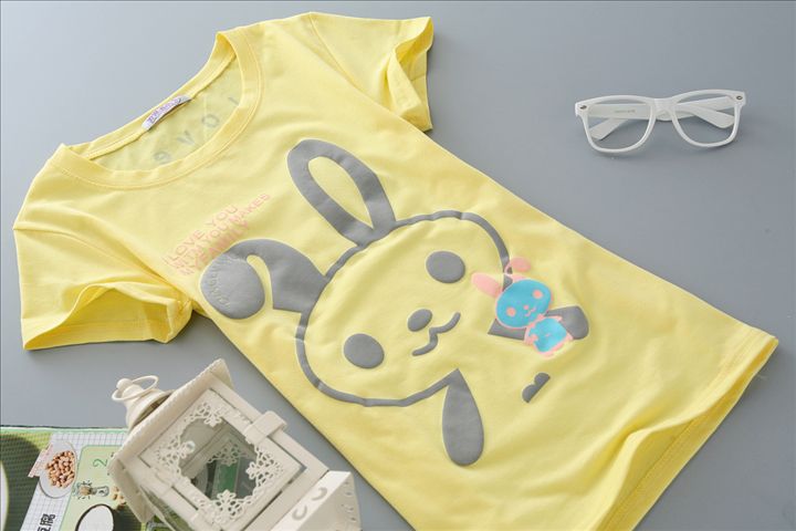 Yellow, Slim, short sleeve, T-Shirt, Girl, lady t-shirt, women top, cute tshirt