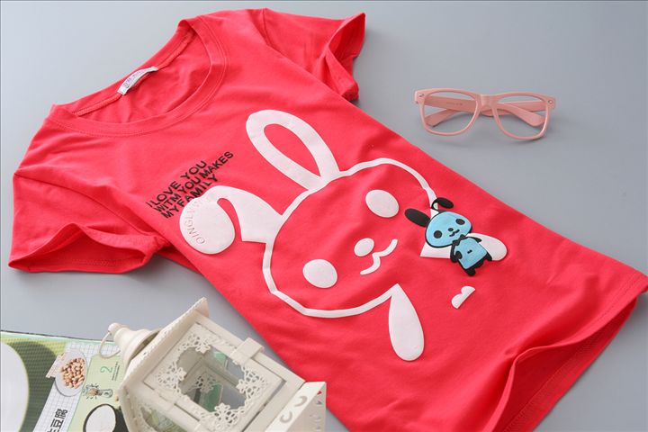 Red, Slim, short sleeve, T-Shirt, Girl, lady t-shirt, women top, cute tshirt